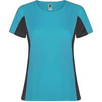 Спортивная футболка SHANGHAI WOMAN женская, БИРЮЗОВЫЙ/ТЕМНЫЙ ГРАФИТ XL