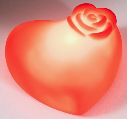 Сувенир-ночник «Сердце с цветочком» 3,2*6*6,5 см, красный - фото 1 - id-p224391575