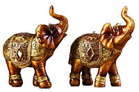 Сувенир полистоун Sima-Land 8,5*7*3 см, «Африканский слон в золотой, ажурной попоне», ассорти