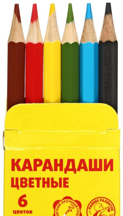 Карандаши цветные «Каляка-Маляка» 6 цветов, длина 175 мм - фото 2 - id-p224391622