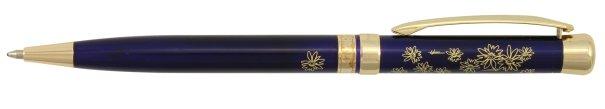 Ручка подарочная шариковая Manzoni Avellino корпус синий с принтом, с золотистой отделкой