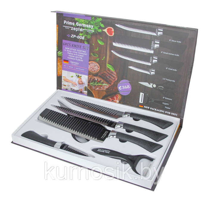 Набор кухонных ножей TOP KITCHEN Banno с керамическим покрытием, 6 шт - фото 1 - id-p224393340