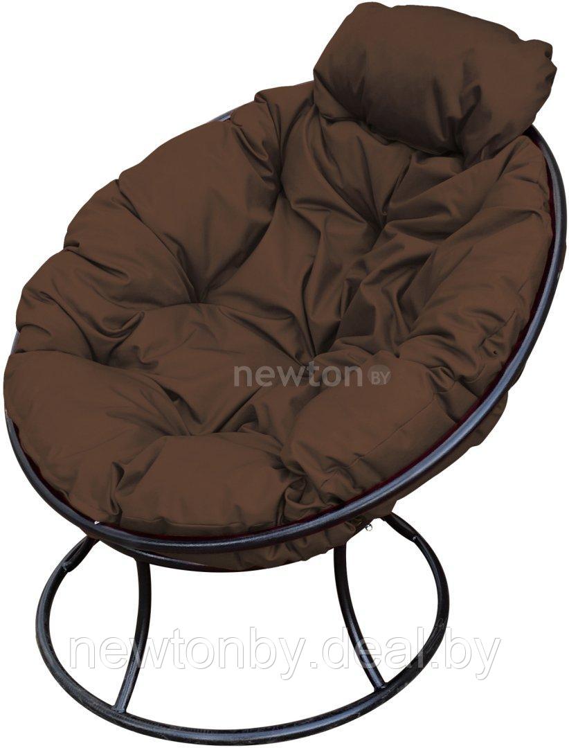 Кресло M-Group Папасан мини 12060405 (черный/коричневая подушка) - фото 1 - id-p224393632