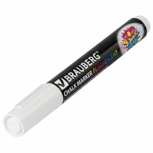 Маркер меловой BRAUBERG POP-ART БЕЛЫЙ, 5 мм, стираемый, для гладких поверхностей - фото 8 - id-p224300714