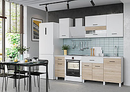 Кухонный гарнитур Trend 1.6м (0.4м+1.2м) ЛДСП - Белый/Сонома (Горизонт)