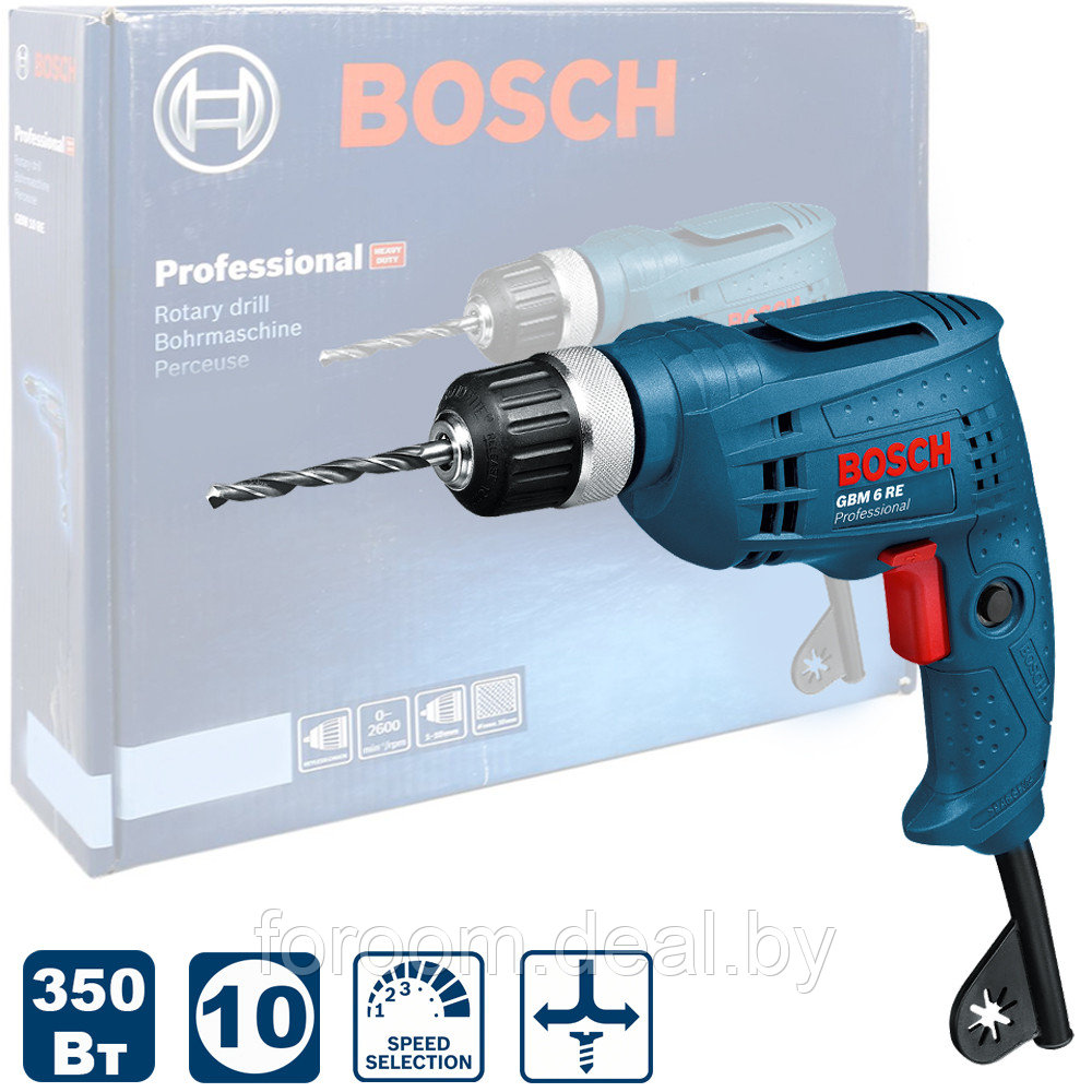 Дрель безударная GBM 6 RE Professional BOSCH (0601472600) - фото 1 - id-p224398431