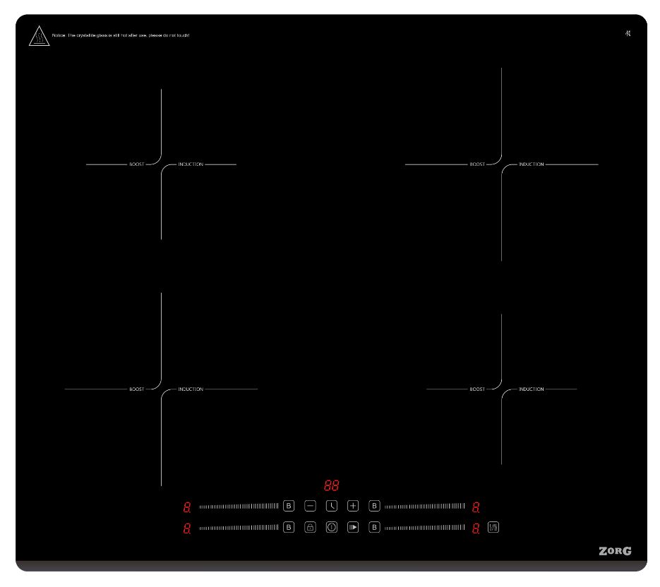 Варочная панель Zorg INO61 (черный) - фото 1 - id-p224401238