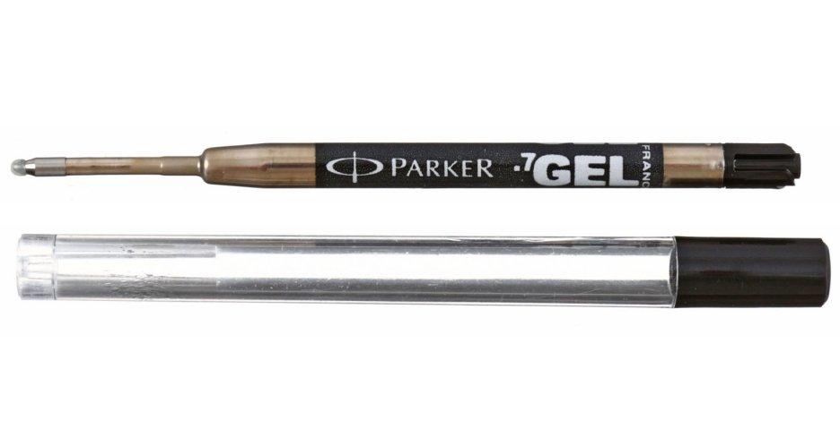 Стержень гелевый для шариковых автоматических ручек Parker тип А1, 98 мм, пулевидный, М, черный - фото 1 - id-p224400896