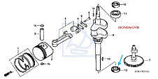 Сальник картера HONDA BF5, GX120, 91252-888-003, фото 3