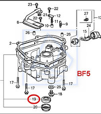 Сальник коленвала Honda BF5, BF4.5  91252-888-003, фото 3