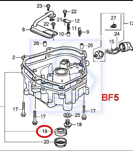 Сальник коленвала Honda BF5, BF4.5 91252-888-003 - фото 5 - id-p201390644