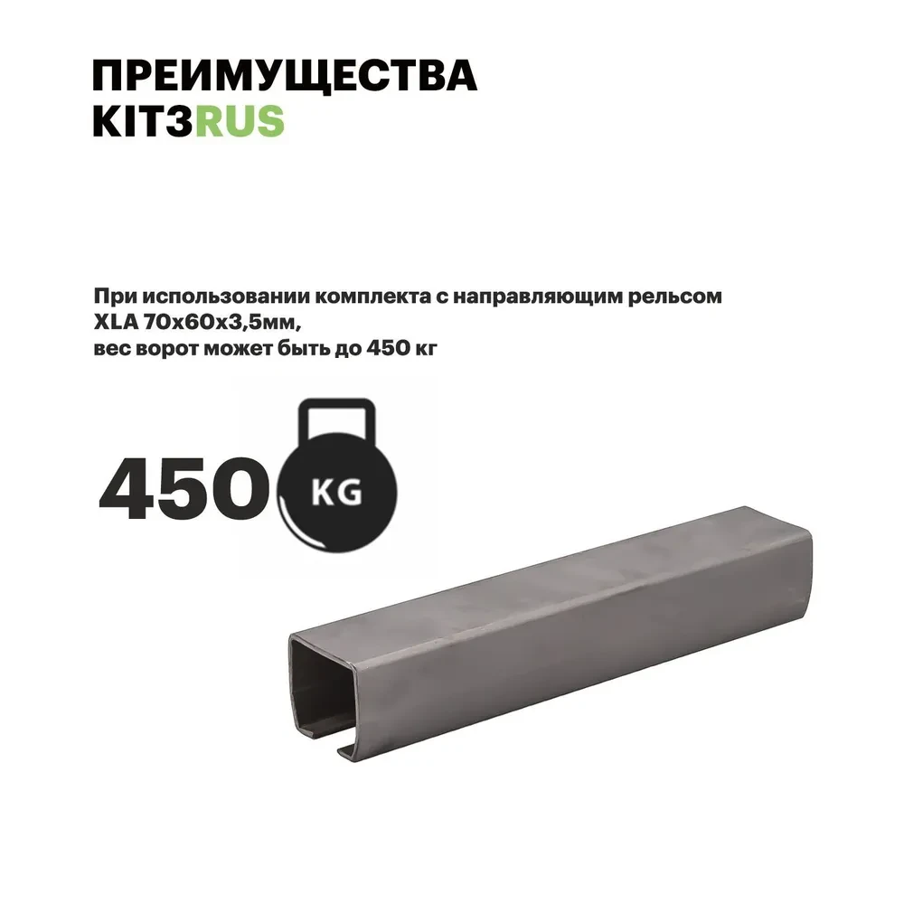 Комплект для откатных ворот КАВ/FURNITEH шина 7м (3,45мм) - фото 8 - id-p224402675