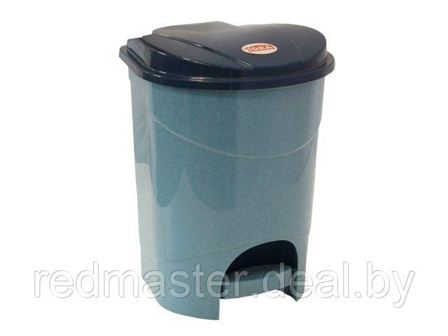 Контейнер для мусора с педалью 11л, голубой мрамор IDEA М2891 - фото 1 - id-p127248720