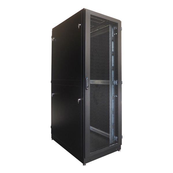 Шкаф серверный напольный ЦМО 42U ШТК-М-42.6.12-48АА-9005 (600 1200) дверь перфорированная, задние двойные - фото 1 - id-p224408627