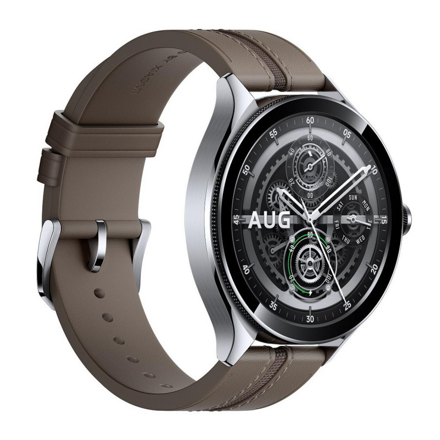 Часы наручные Xiaomi Смарт-часы Xiaomi Watch 2 Pro - Bluetooth® Silver Case with Brown Leather Strap M2234W1 - фото 1 - id-p224408495