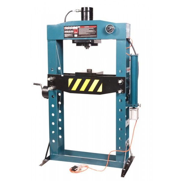 Пресс гидравлический с манометром напольный 75т, ручной/пневмо привод (раб. высота:0-900мм, раб. ширина:800мм, - фото 1 - id-p224412071