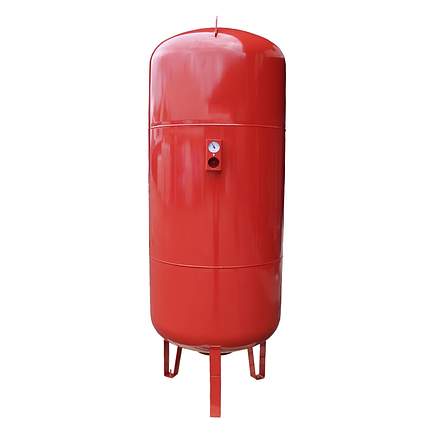 WAT500 вертикальный расширительный бак 500 л с опорами и манометром, красный, фото 2