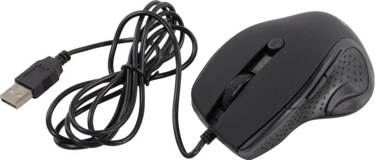 Мышь SVEN RX-113 (5+1кл. 800-2000DPI, Soft Touch, каб. 1,5м, блист.) USB чёрная - фото 1 - id-p224413641