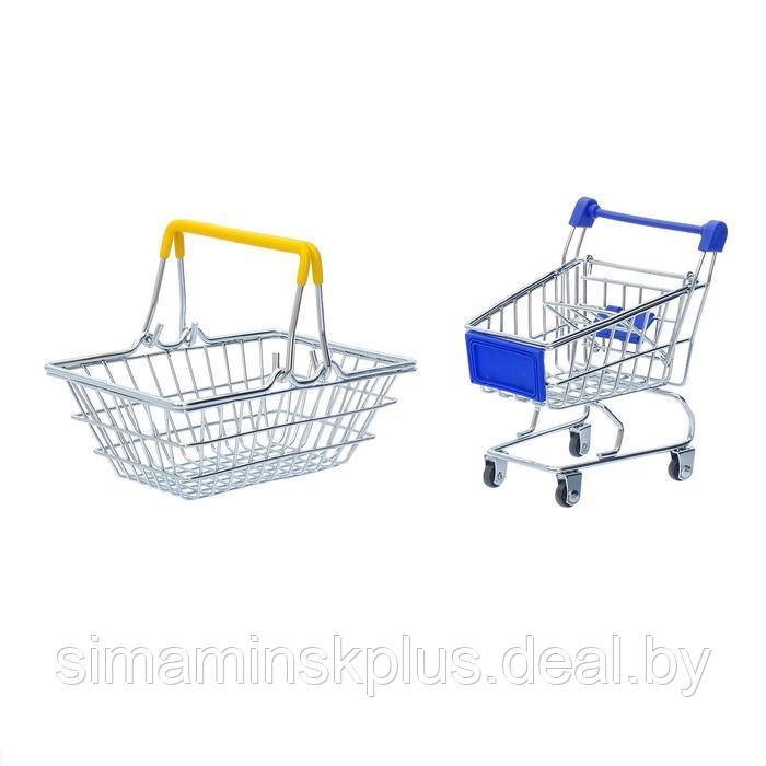 Набор для покупок «Мини-магазин» с корзинкой и тележкой - фото 6 - id-p224414311
