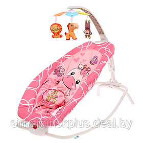Музыкальное кресло-качалка для новорожденных, цвет розовый