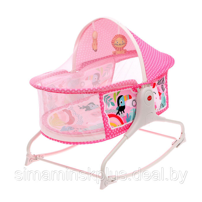 Музыкальная люлька для новорожденных, цвет розовый - фото 1 - id-p224414335