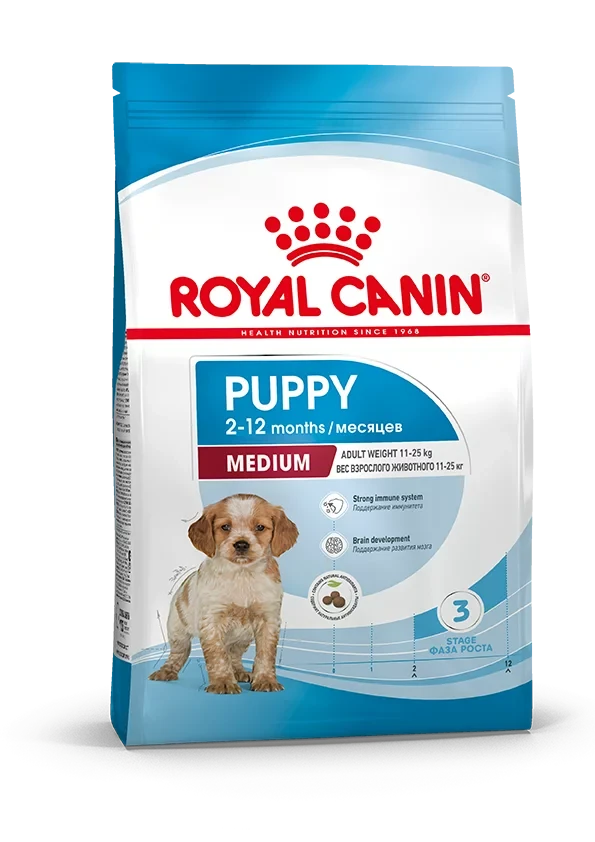 Royal Canin Medium Puppy, сухой корм для щенков пород средних размеров, 3кг., (Россия) - фото 1 - id-p224415826