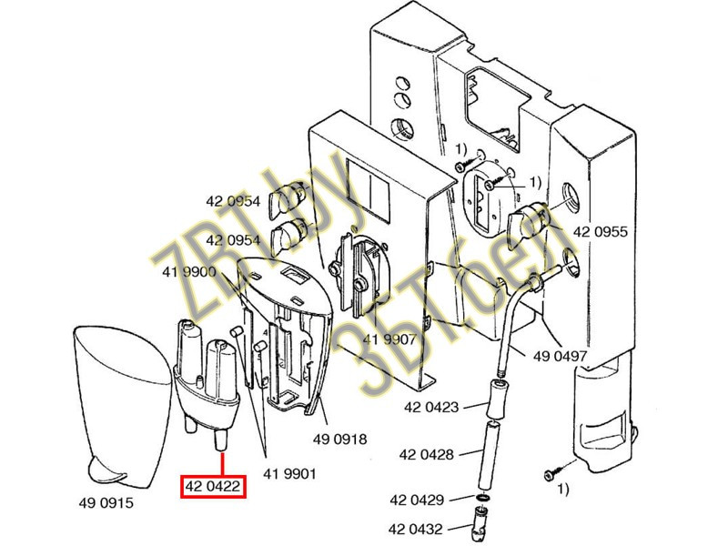 Носик подачи кофе для кофемашин Bosch и Siemens 00420422 - фото 2 - id-p224416486