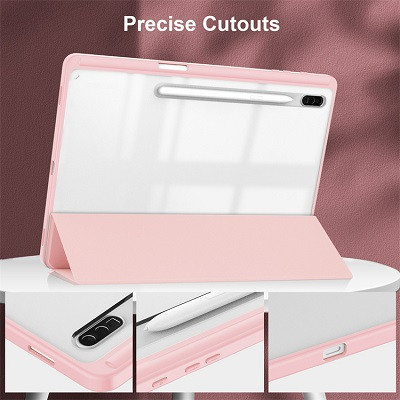 Защитный чехол Acrylic TPU Case с креплением для стилуса светло-розовый для Samsung Galaxy Tab S9 Plus 5G - фото 3 - id-p224419248