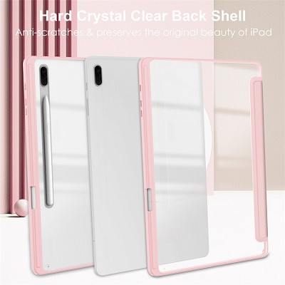 Защитный чехол Acrylic TPU Case с креплением для стилуса светло-розовый для Samsung Galaxy Tab S9 Plus 5G - фото 5 - id-p224419248