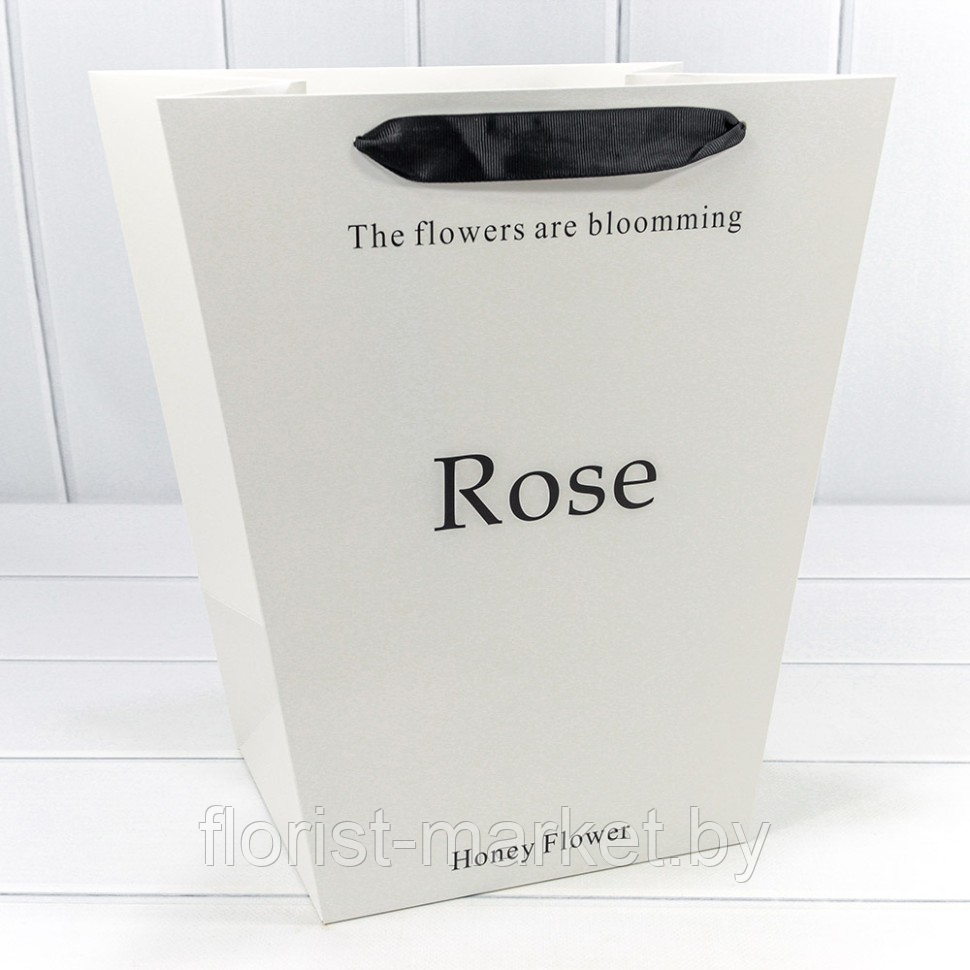 Пакет-переноска "Rose", 30*34*20 см, белый, трапеция