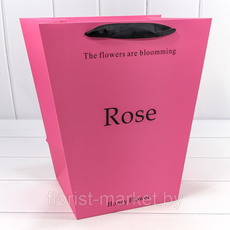 Пакет-переноска "Rose", 30*34*20 см, лиловый, трапеция - фото 1 - id-p224419280