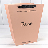 Пакет-переноска "Rose", 30*34*20 см, персиковый, трапеция