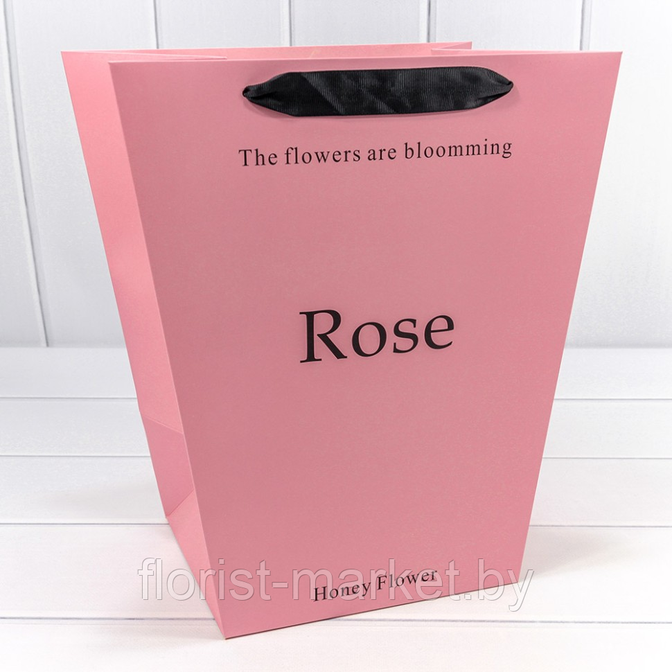 Пакет-переноска "Rose", 30*34*20 см, розовый, трапеция
