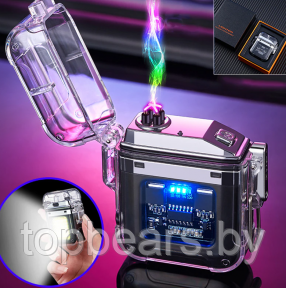 Электронная водонепроницаемая пьезо зажигалка - фонарик с USB зарядкой LIGHTER Черная - фото 1 - id-p224419300