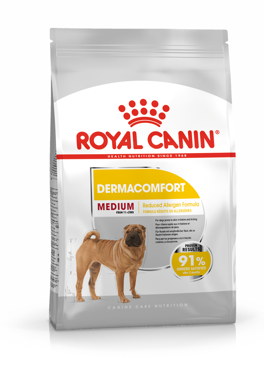 Сухой корм Royal Canin Medium Dermacomfort для собак с повышенной чувствительностью кожи 3кг.