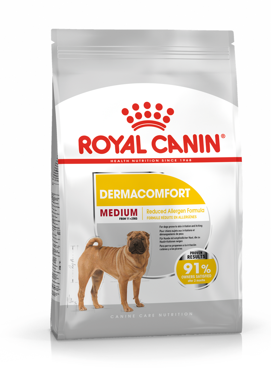 Royal Canin Medium Dermacomfort, сухой корм для взрослых и стареющих собак средних размеров, 3кг., (Россия) - фото 1 - id-p224419311