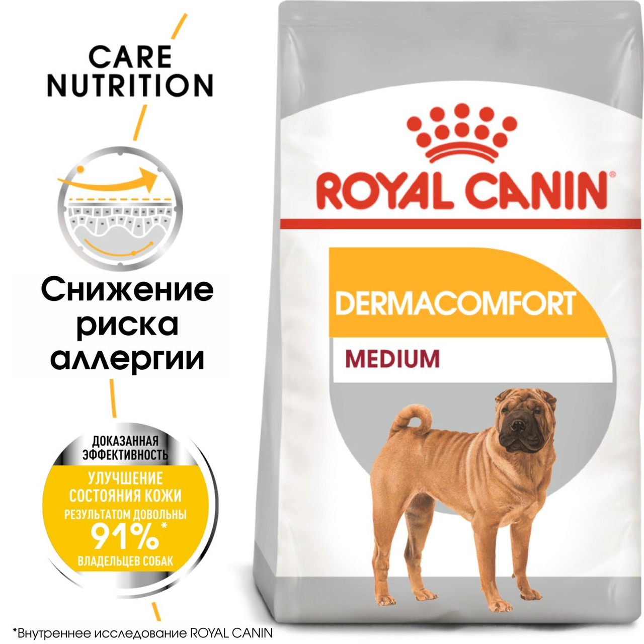 Royal Canin Medium Dermacomfort, сухой корм для взрослых и стареющих собак средних размеров, 3кг., (Россия) - фото 2 - id-p224419311
