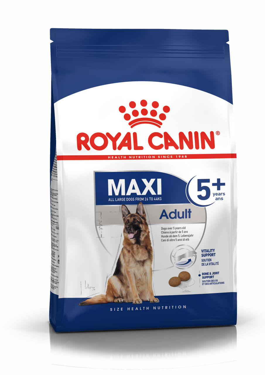 Royal Canin Maxi Adult 5+, сухой корм для взрослых собак крупных размеров, 15кг., (Россия) - фото 1 - id-p224423811