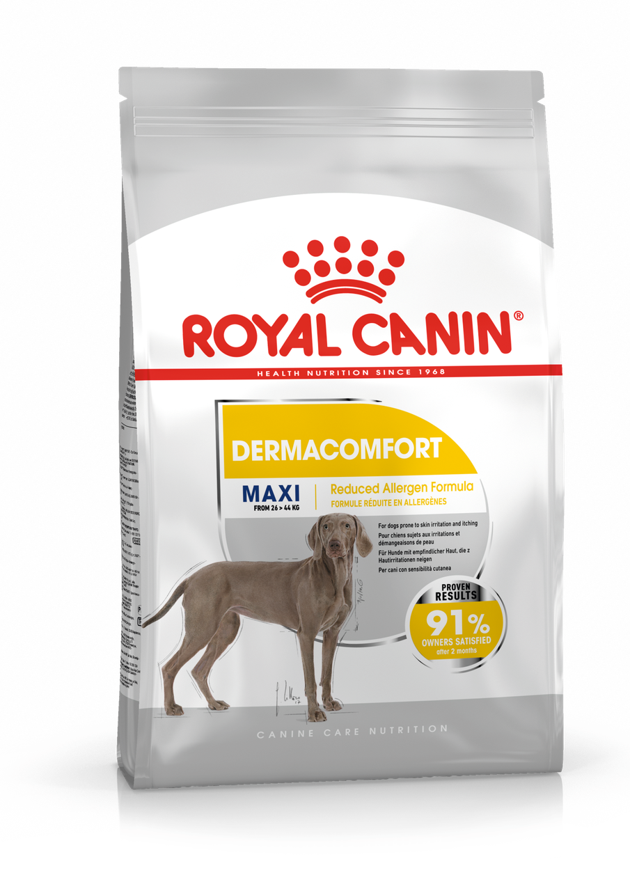 Сухой корм Royal Canin Maxi Dermacomfort для взрослых и стареющих собак с чувствительной кожей 3кг.