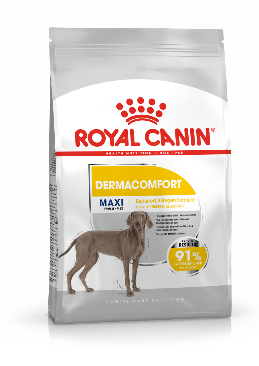 Royal Canin Maxi Dermacomfort, сухой корм для взрослых и стареющих собак крупных размеров, 3кг., (Россия) - фото 1 - id-p224423971