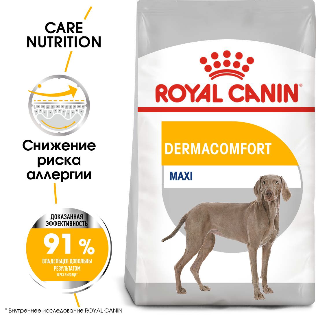 Royal Canin Maxi Dermacomfort, сухой корм для взрослых и стареющих собак крупных размеров, 10кг., (Россия) - фото 2 - id-p224424067