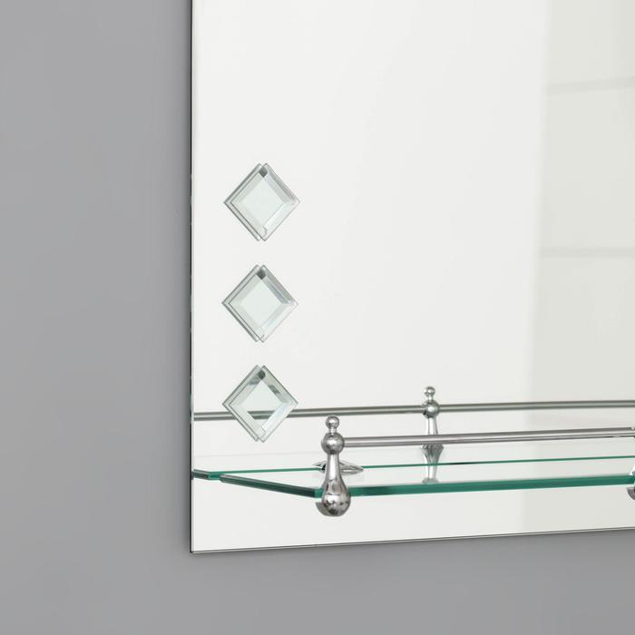 Зеркало в ванную комнату Ассоona, 60×45 см, A616, 1 полка - фото 3 - id-p224424058