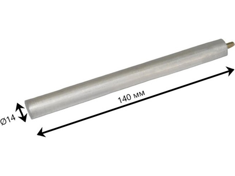 Анод магниевый для электрического водонагревателя Thermex, Ariston, Electrolux AM404 (D=14 L=140 M4x20,