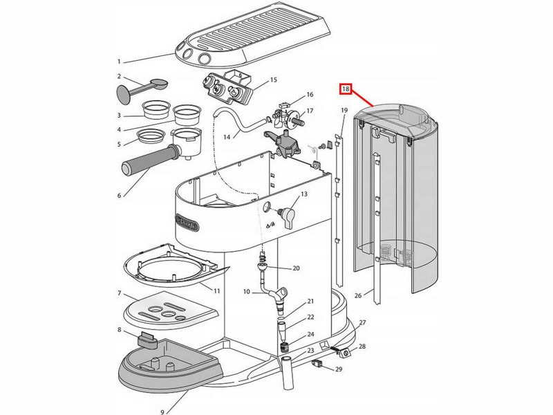 Контейнер (бачок) для воды кофеварки DeLonghi 5513200359 - фото 6 - id-p35829064