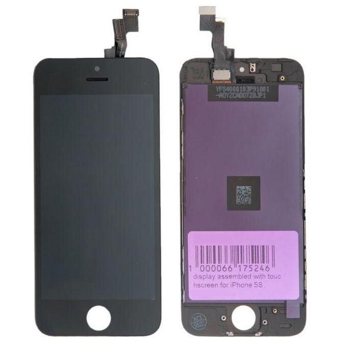 Дисплей (экран в сборе) для телефона Apple iPhone 5S (AAA), черный - фото 1 - id-p224425574