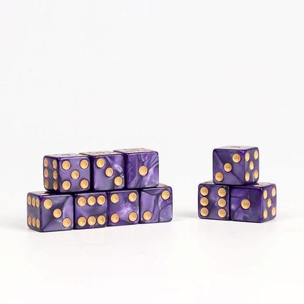 Кубик D6 16 мм Время игры, нефритовый фиолетовый, фото 2