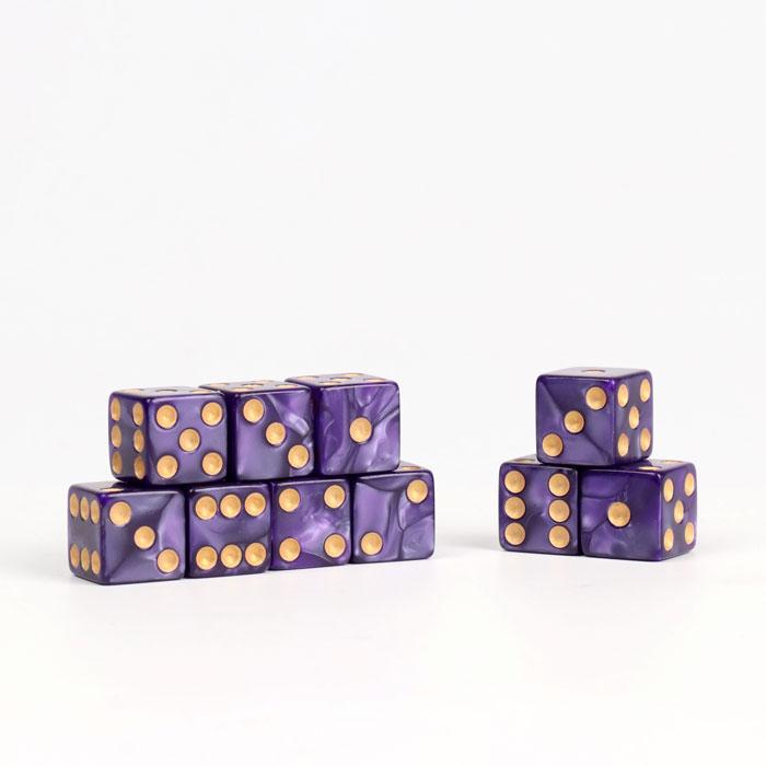 Кубик D6 16 мм Время игры, нефритовый фиолетовый - фото 1 - id-p224426523
