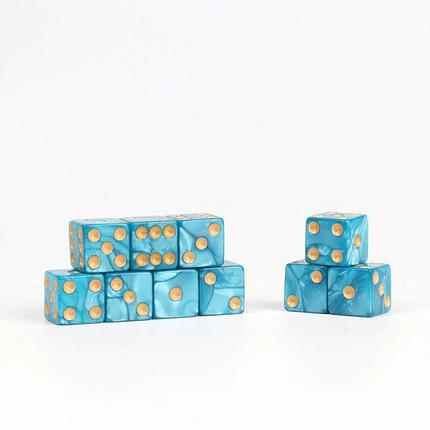 Кубик D6 16 мм Время игры, нефритовый голубой, фото 2