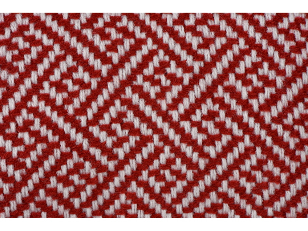 Плед акриловый Tassel с белой бахромой, красный - фото 4 - id-p224426773