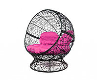 Кресло садовое M-Group Апельсин 11520408 черный ротанг розовая подушка